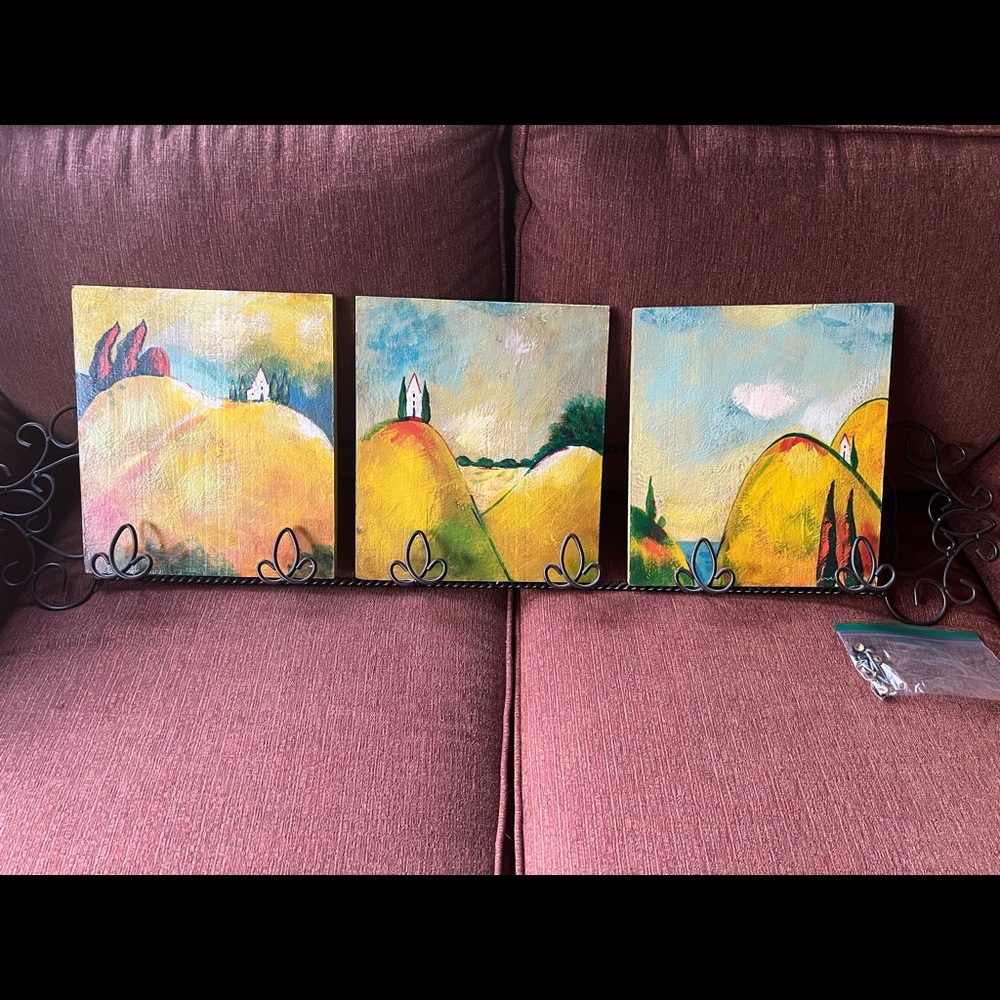 Southern Living paintings and metal holder